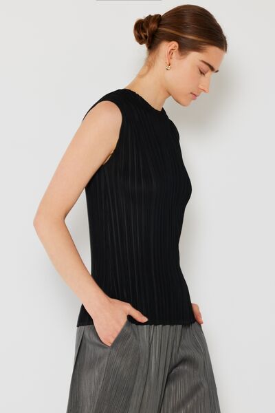 Marina West Swim Pleated Sleeveless Crewneck Tank - AllIn Computer