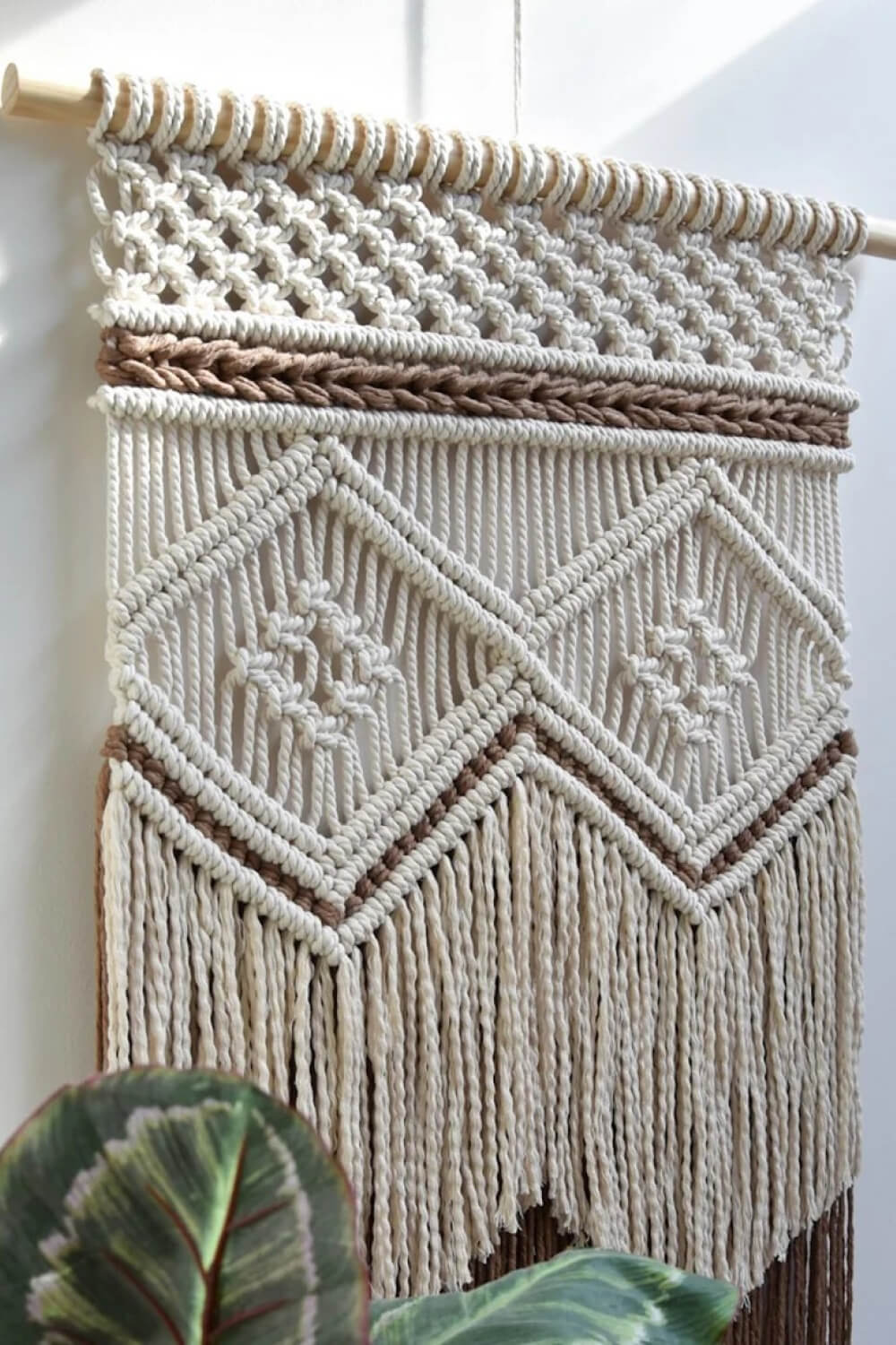 Two-Tone Handmade Macrame Hanging Wall Piece - AllIn Computer