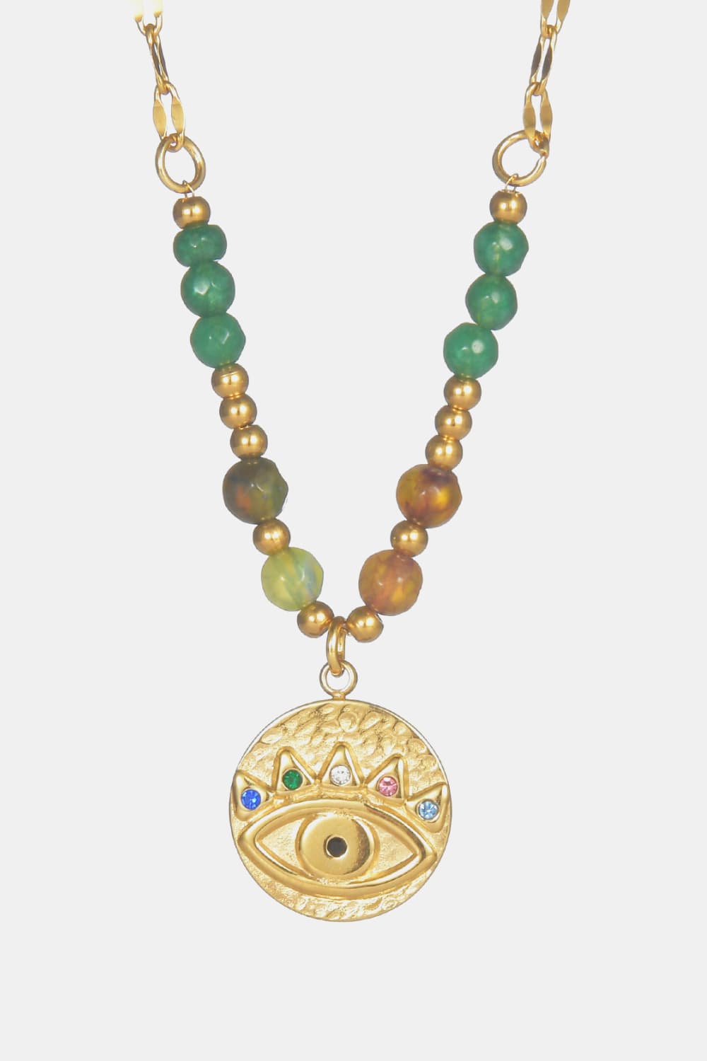 Evil Eye Design 18K Gold Plated pendant Necklace - AllIn Computer