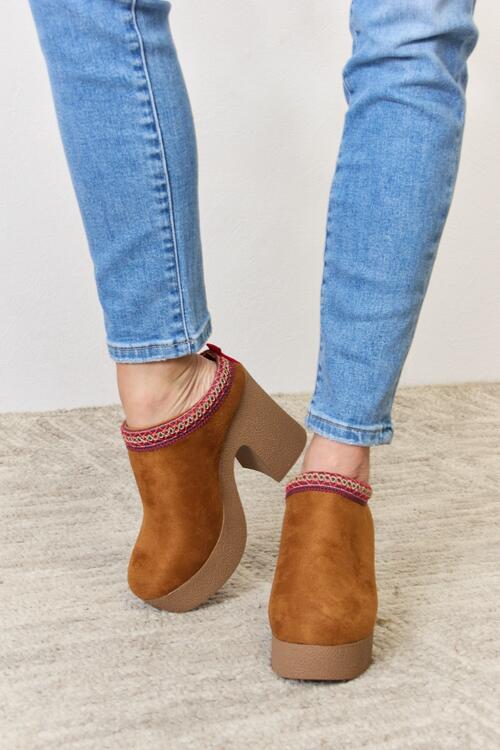 Legend Footwear Platform Suede Clog Heel | CLOTHING,SHOES & ACCESSORIES | 11/15/2023, clogs, Ship from USA, shoes, WiLDDiVA | Trendsi