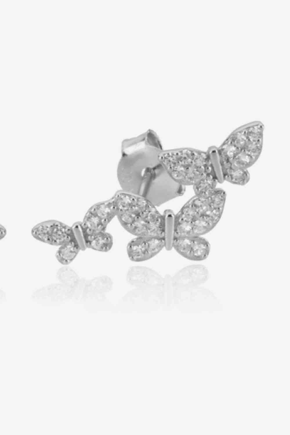 Zircon Butterfly 925 Sterling Silver Earrings - AllIn Computer