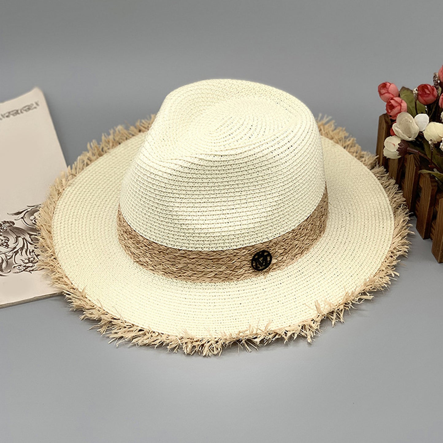 Raw Hem Raffia Hat - AllIn Computer