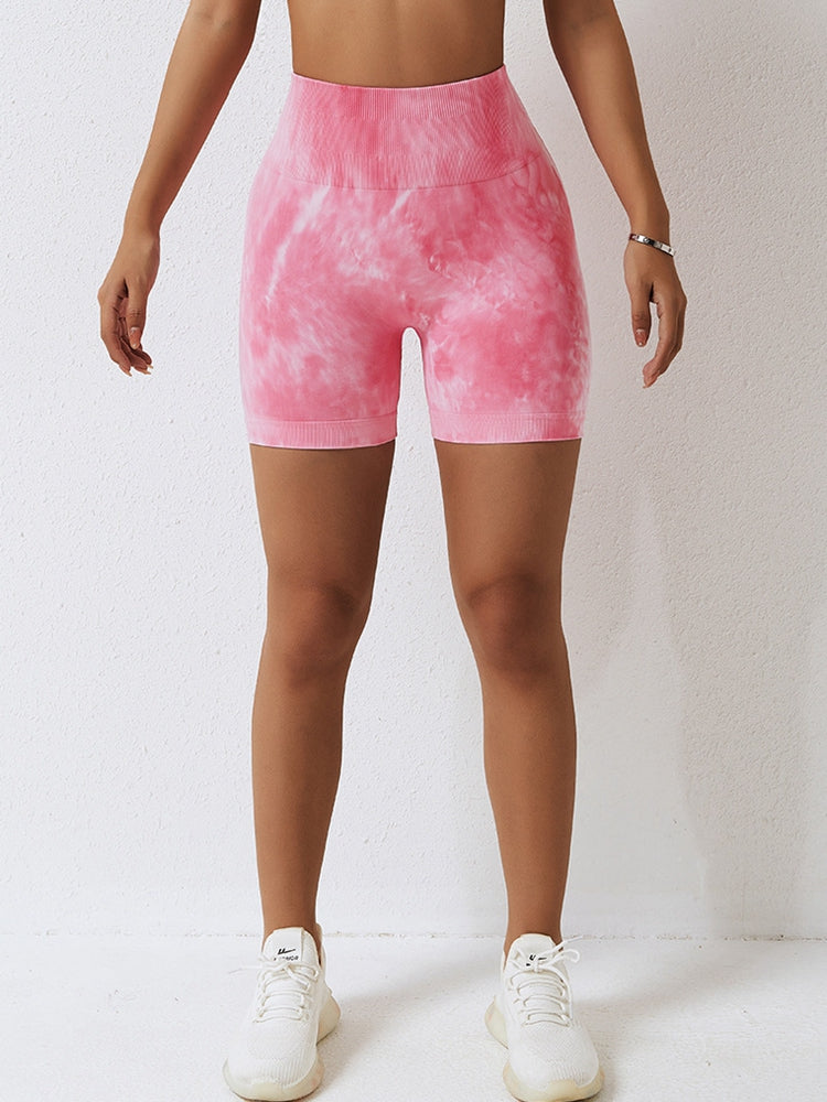 Tie Dye Wide Waistband Slim Fit Sports Shorts - AllIn Computer