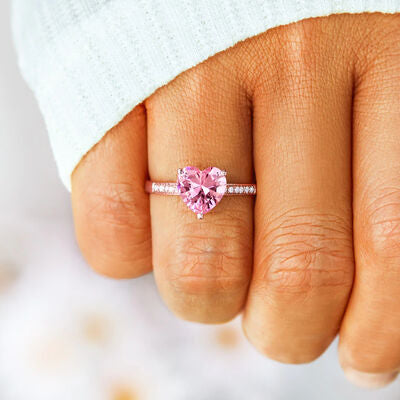 Heart Zircon 925 Sterling Silver Ring - AllIn Computer