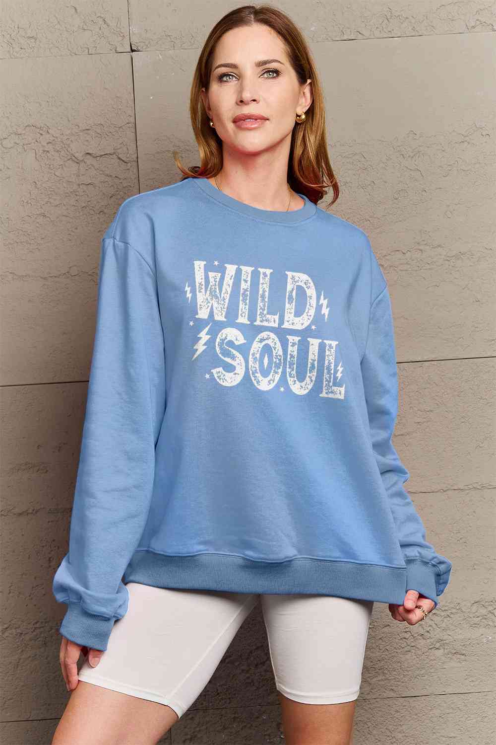 Simply Love Full Size WILD SOUL Graphic Sweatshirt - AllIn Computer