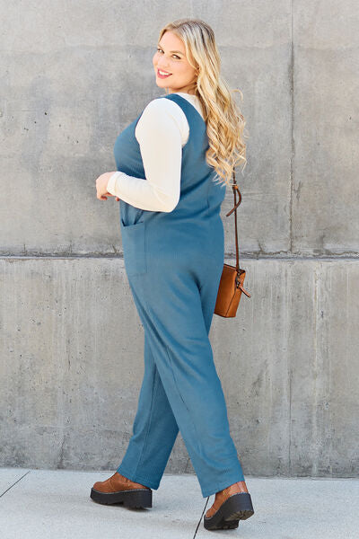 Double Take Full Size Sleeveless Straight Jumpsuit - AllIn Computer