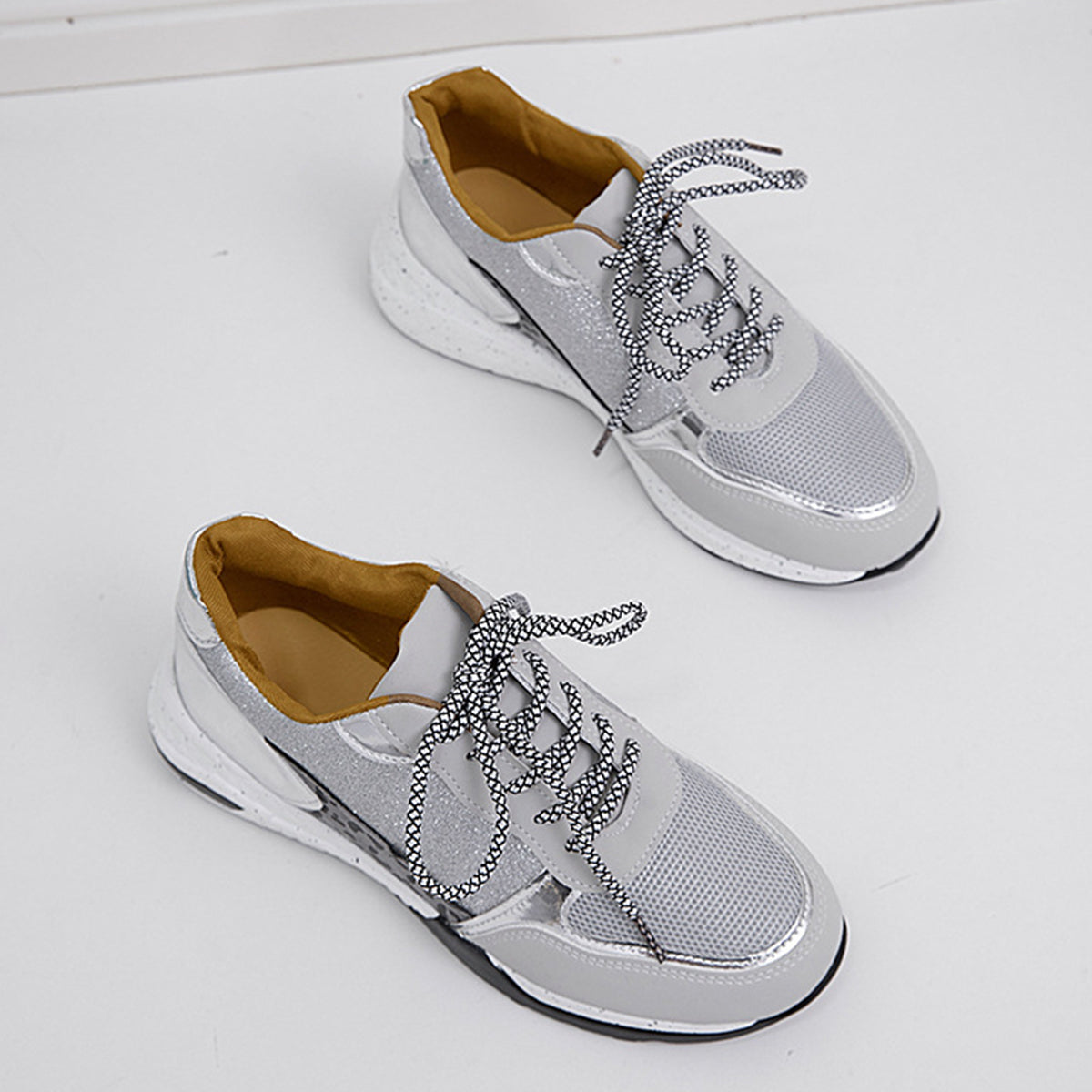 Lace-Up Round Toe Platform Sneakers - AllIn Computer