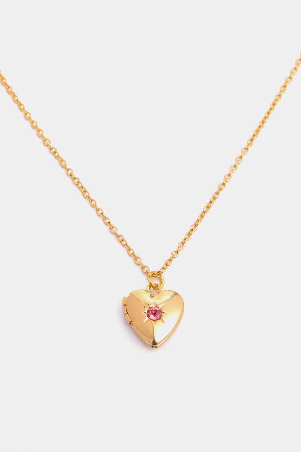 Zircon Heart Shape 14K Gold-Plated Pendant Necklace - AllIn Computer
