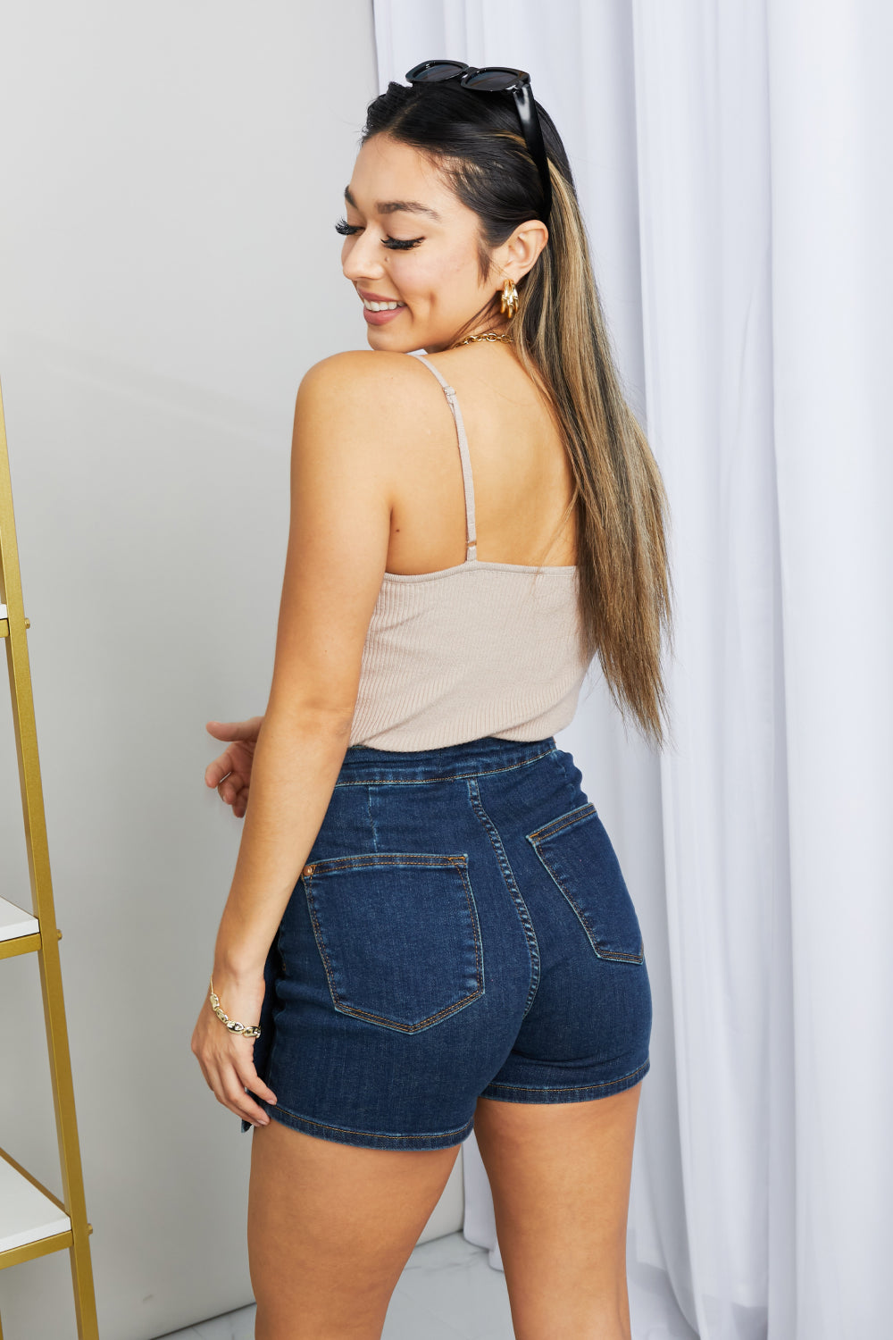 Petal Dew Full Size Ribbed Cami in Sand - AllIn Computer