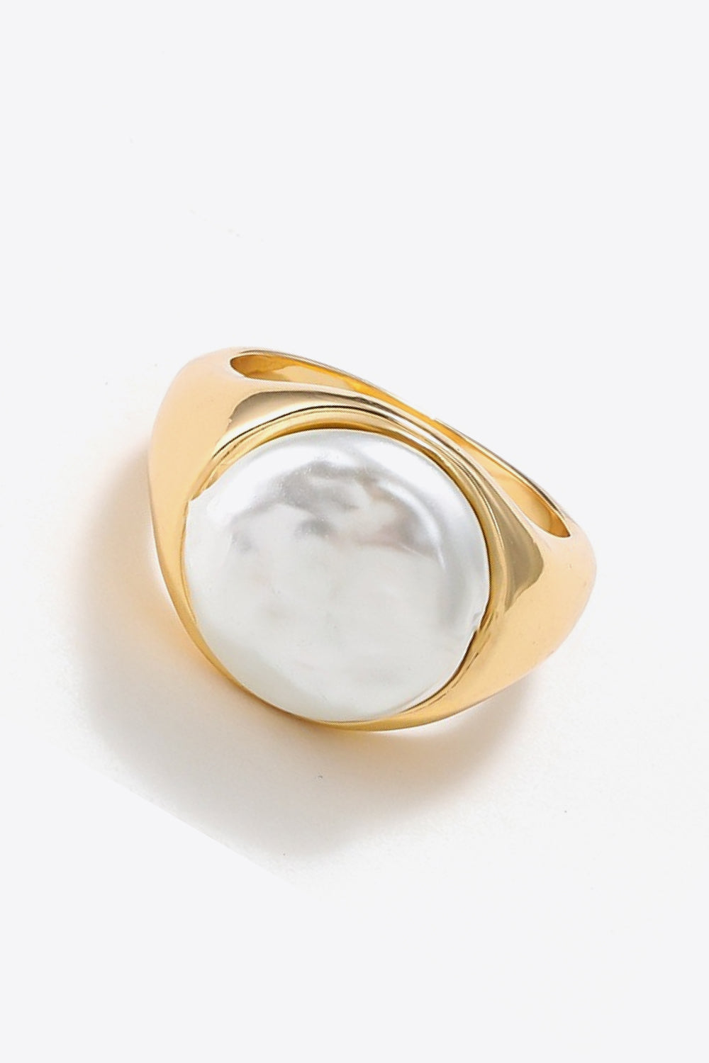 Pearl 18K Gold-Plated Alloy Ring - AllIn Computer