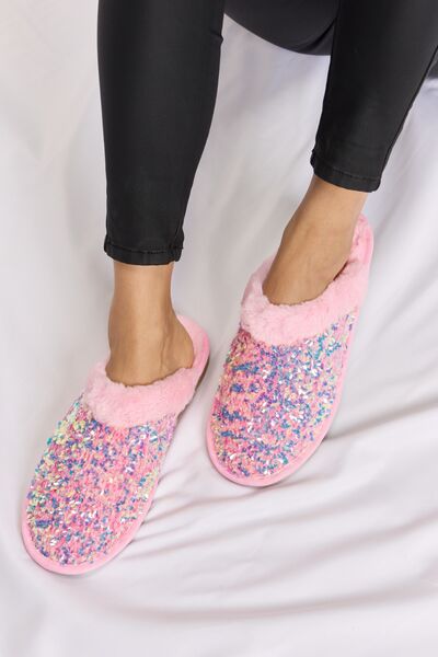 Forever Link Sequin Plush Round Toe Slippers - AllIn Computer