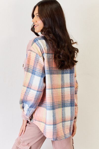 J.NNA Plaid Colorblock Button Down Jacket - AllIn Computer