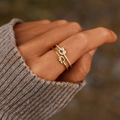 925 Sterling Silver Double-Layered Knot Ring - AllIn Computer