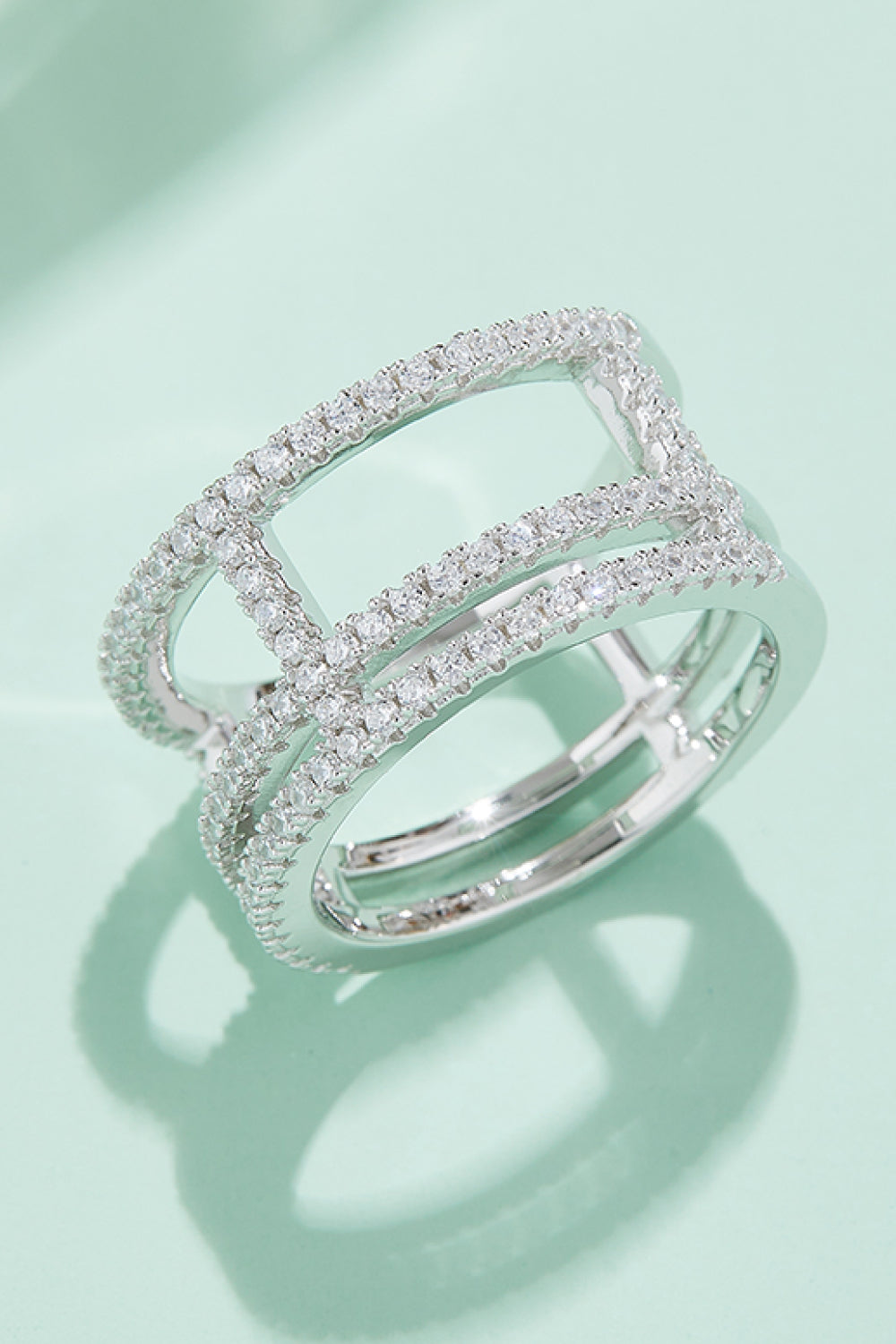 Adored Moissanite Cutout Wide Ring - AllIn Computer