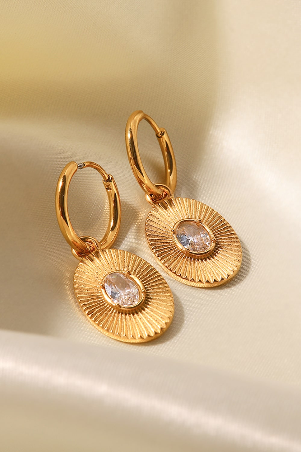 Stainless Steel Oval Dangle Earrings - AllIn Computer