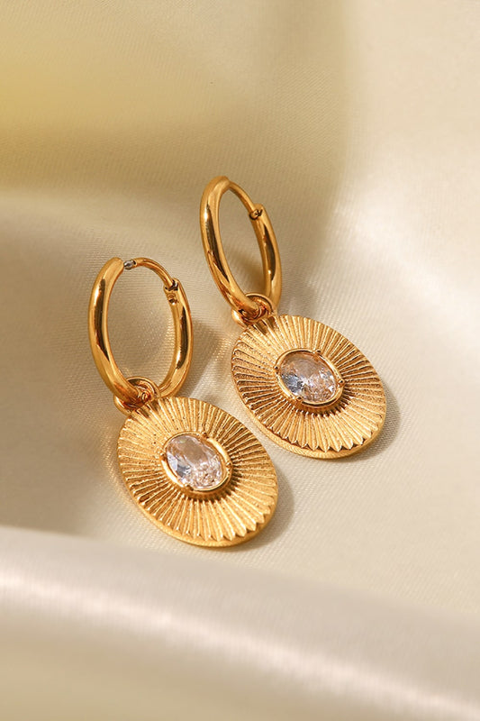 Stainless Steel Oval Dangle Earrings - AllIn Computer