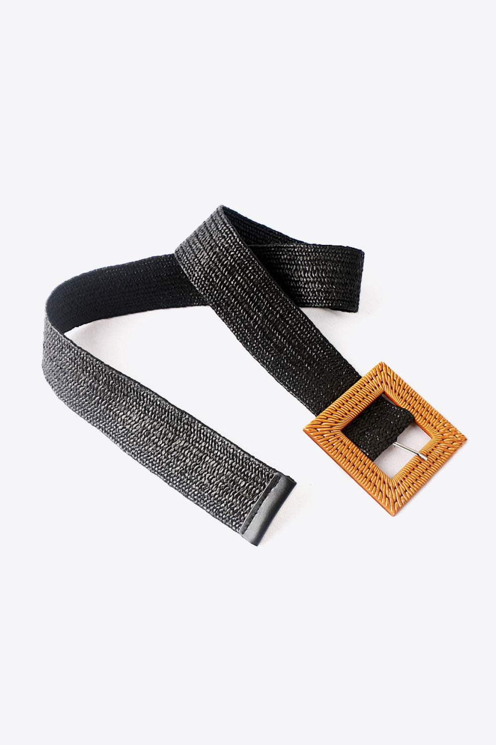 Square Buckle Elastic Braid Belt - AllIn Computer