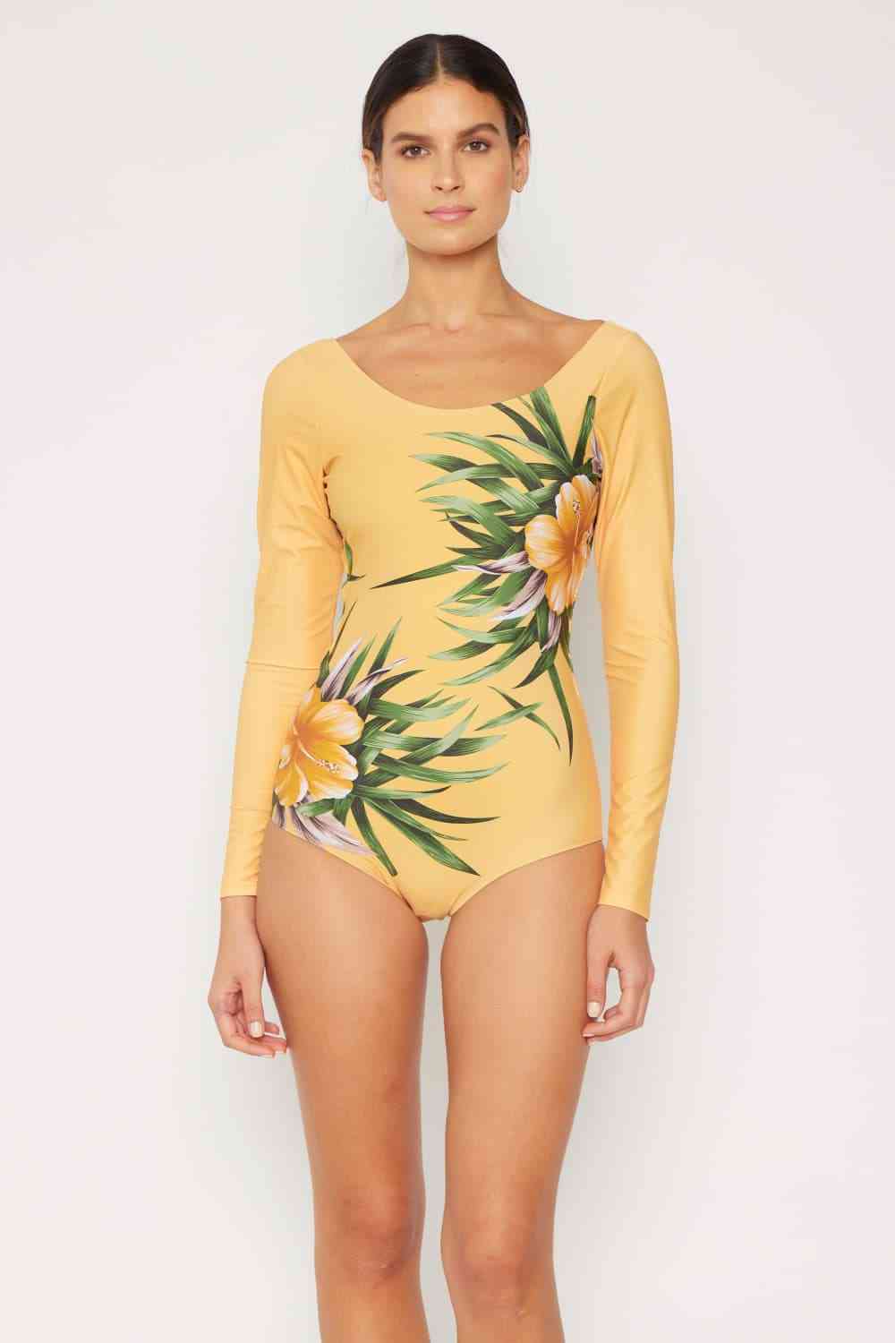 Marina West Swim Cool Down Longsleeve One-Piece Swimsuit - AllIn Computer
