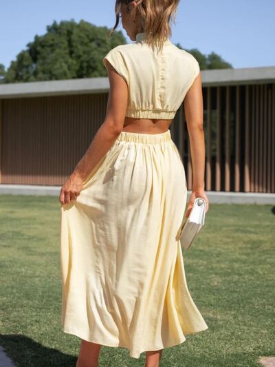 Cutout Mock Neck Sleeveless Dress - AllIn Computer