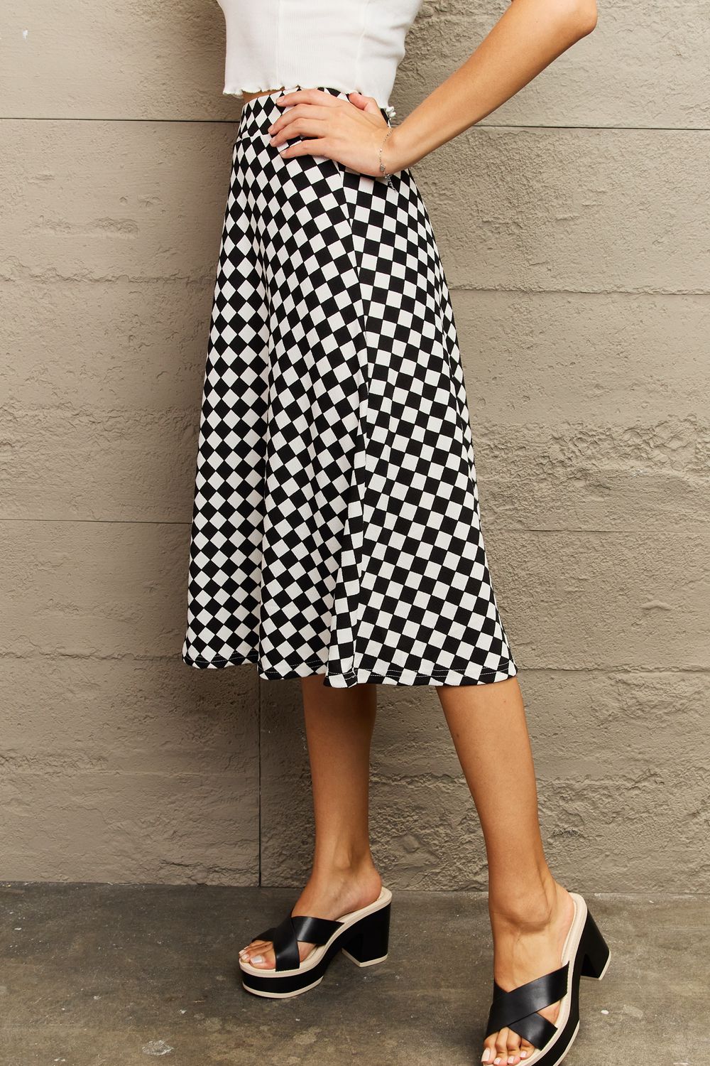 Ninexis Wide Waistband Knee Length Skirt - AllIn Computer