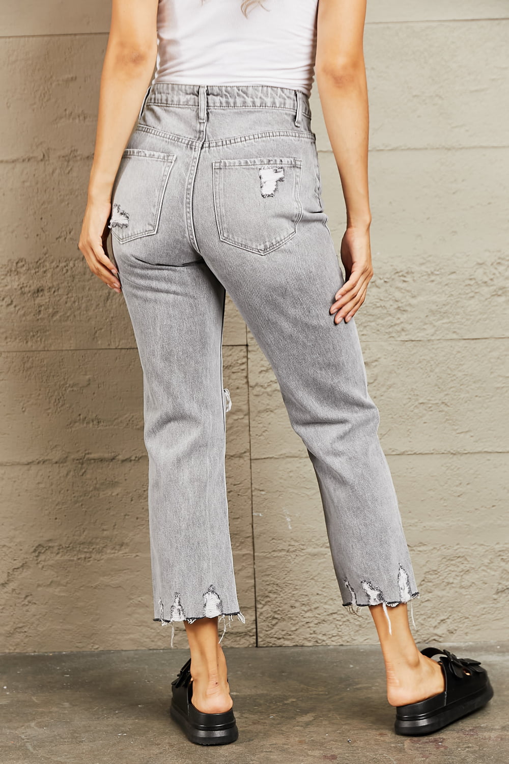 BAYEAS High Waisted Cropped Mom Jeans - AllIn Computer