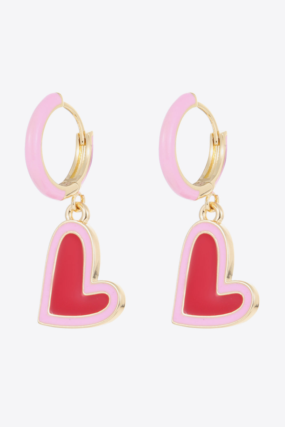 Contrast Heart-Shaped Drop Earrings - AllIn Computer