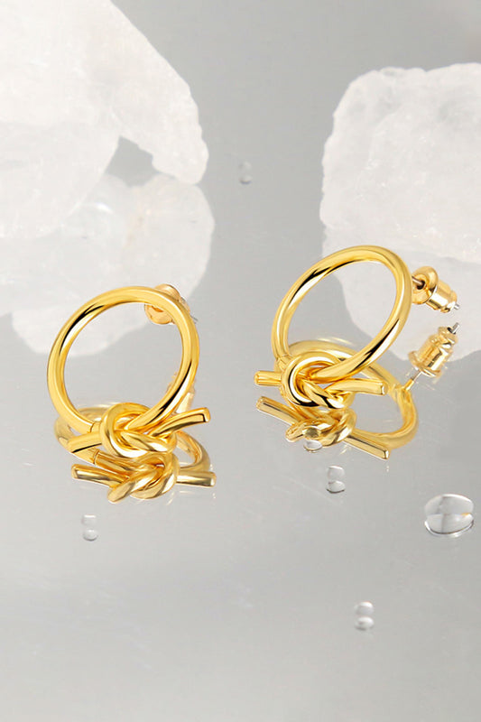 18K Gold-Plated Tied Hoop Earrings - AllIn Computer