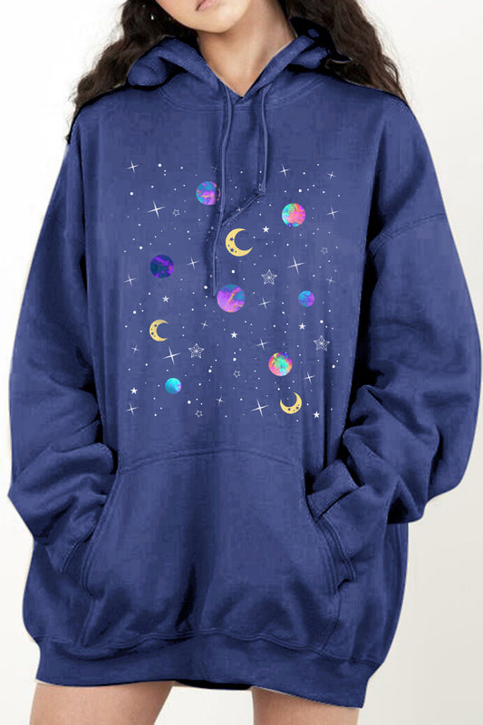 Simply Love Simply Love Full Size Dropped Shoulder Star & Moon Graphic Hoodie - AllIn Computer