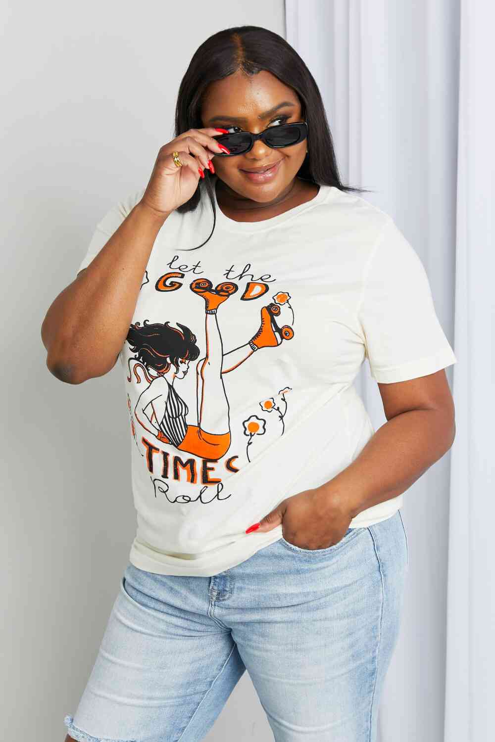 mineB Full Size LET THE GOOD TIMES ROLL Graphic Tee - AllIn Computer