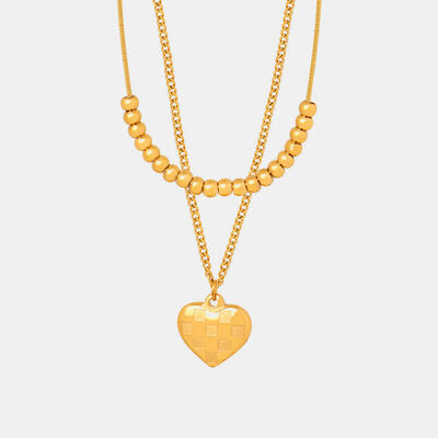 Heart Pendant Double-Layered Necklace - AllIn Computer