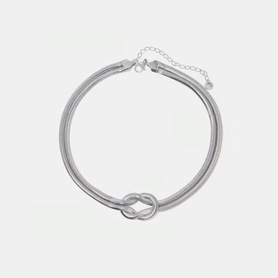 Double Layered Knot Herringbone Choker Necklace - AllIn Computer
