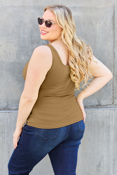 Basic Bae Full Size Square Neck Wide Strap Tank - AllIn Computer