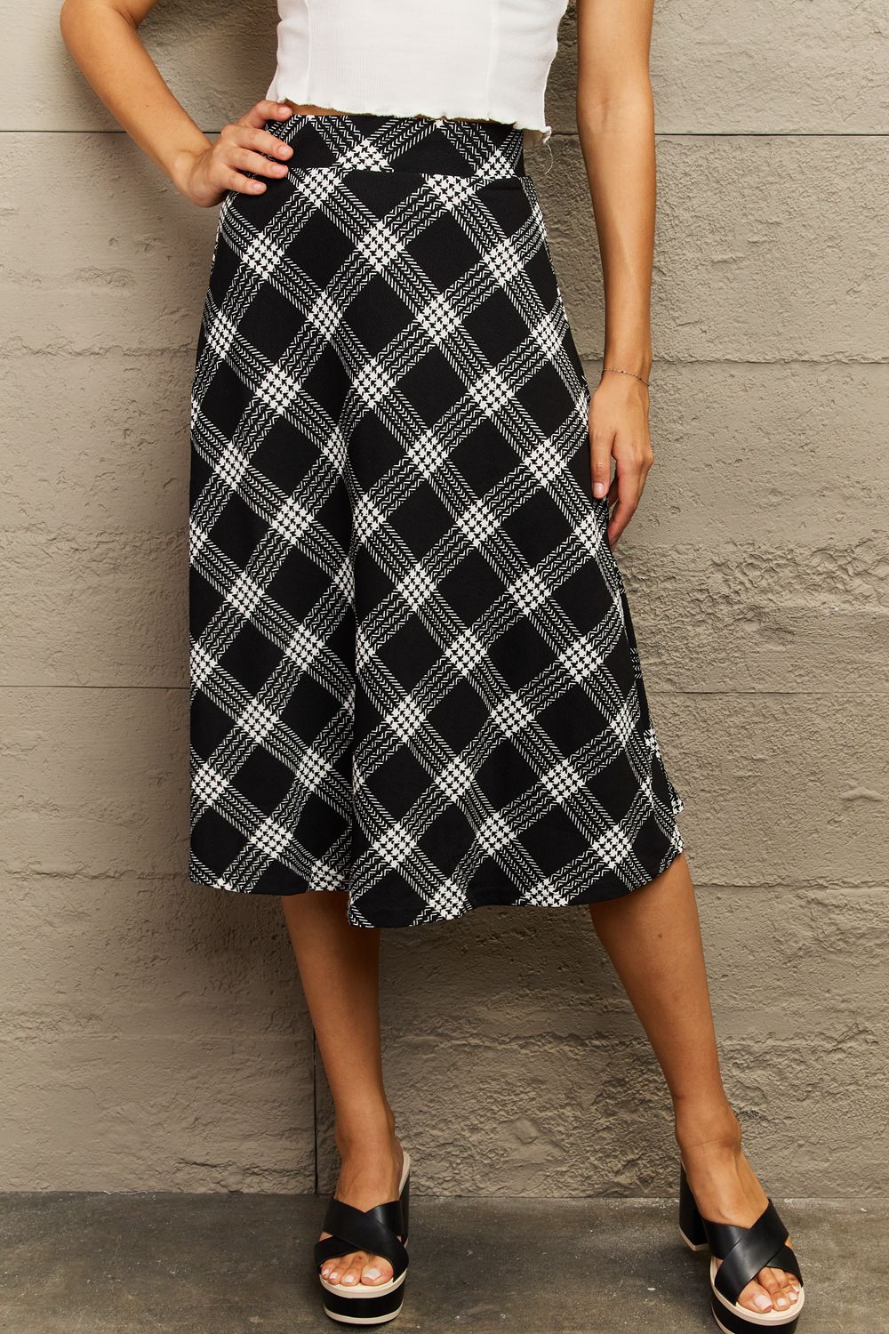 Ninexis Wide Waistband Knee Length Skirt - AllIn Computer