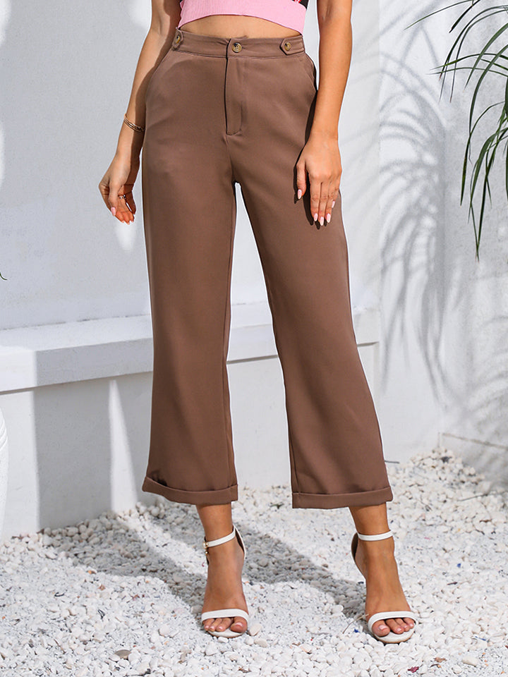 Cropped Straight Leg Pants - AllIn Computer