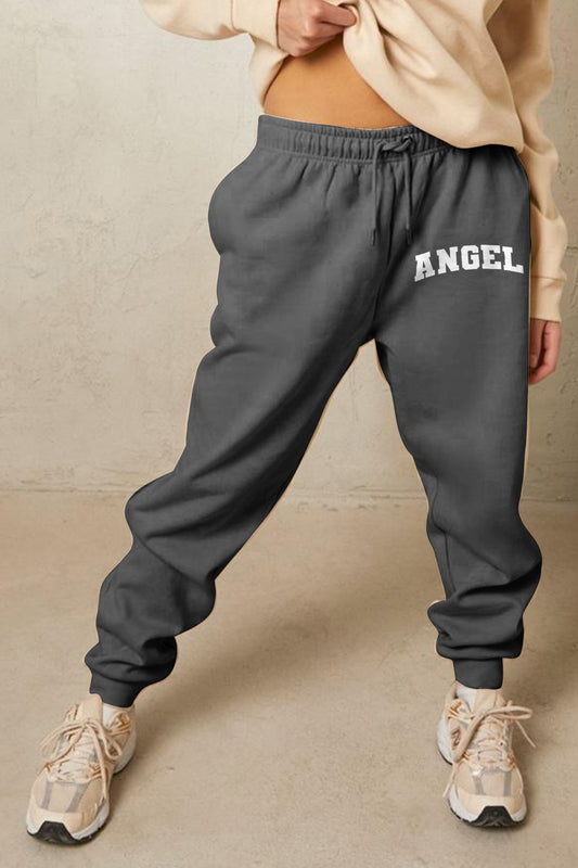 Simply Love Simply Love Full Size Drawstring Angel Graphic Long Sweatpants - AllIn Computer