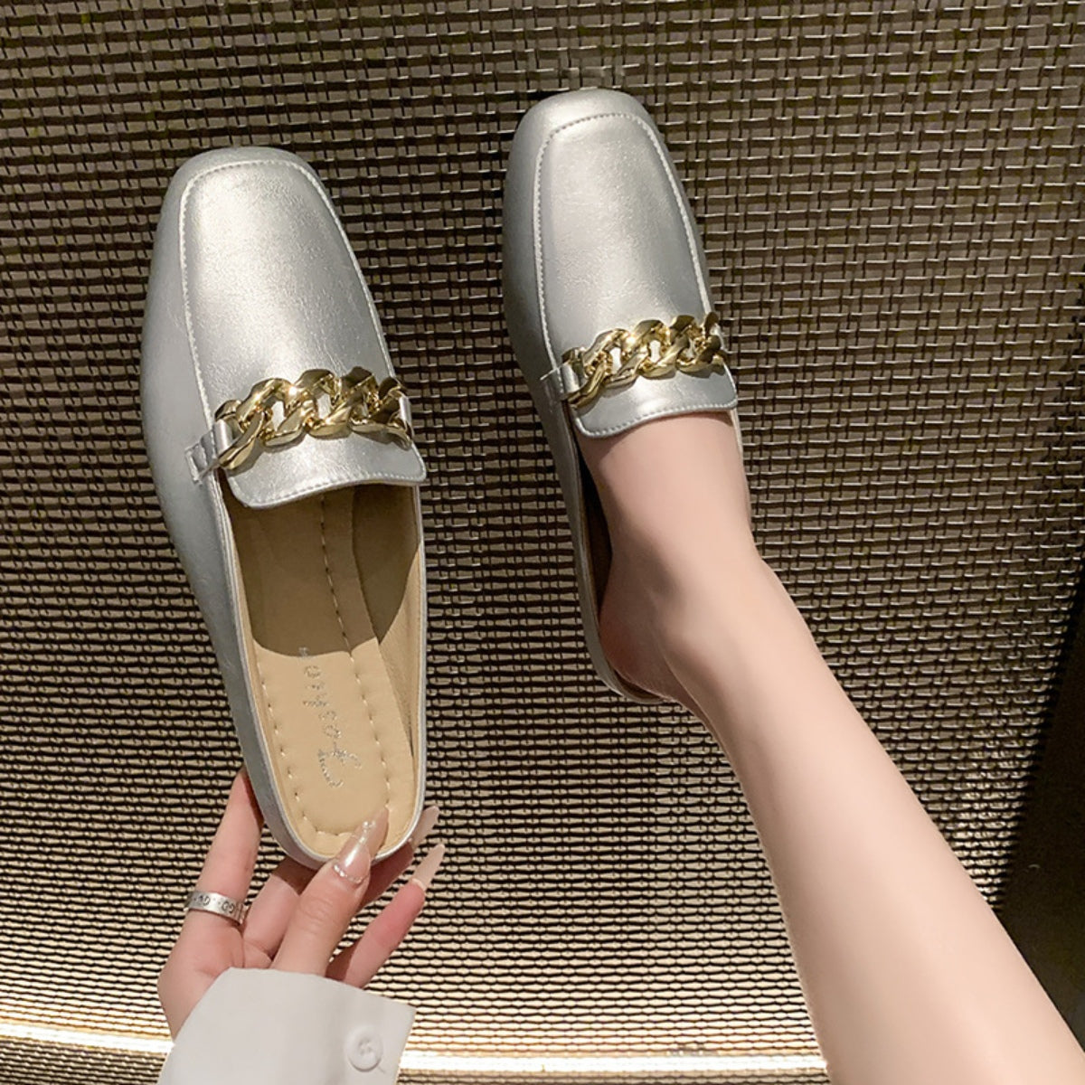 PU Leather Square Toe Flat Loafers - AllIn Computer