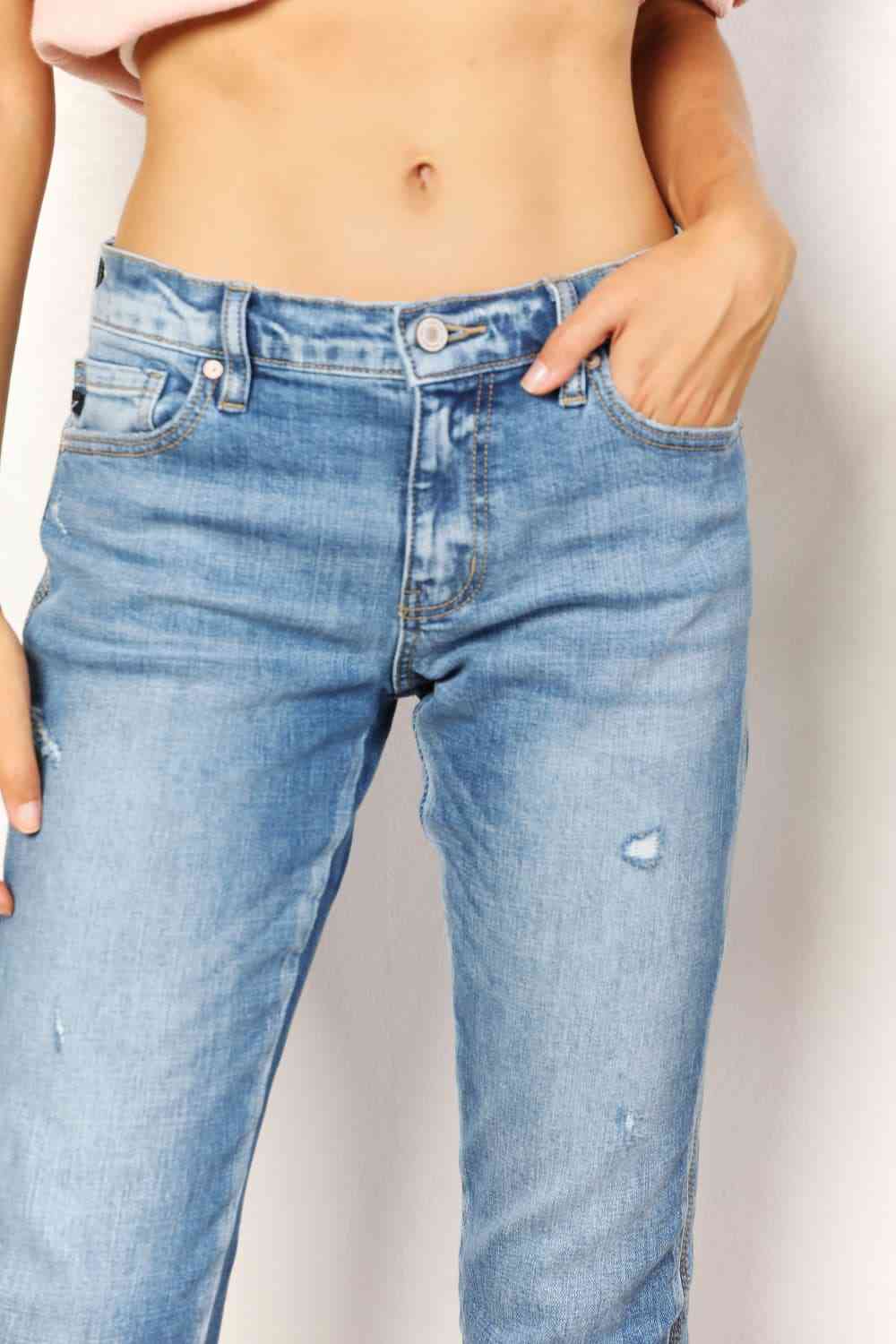 Kancan Full Size Mid Rise Slim Boyfriend Jeans - AllIn Computer