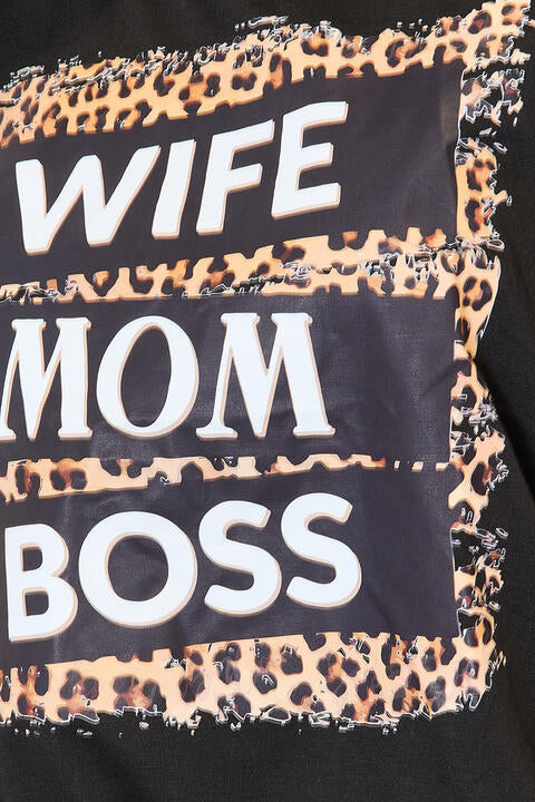 Simply Love WIFE MOM BOSS Leopard Graphic T-Shirt | CLOTHING,SHOES & ACCESSORIES | graphic shirts, Ship from USA, Simply Love, t-shirts, tshirts | Trendsi