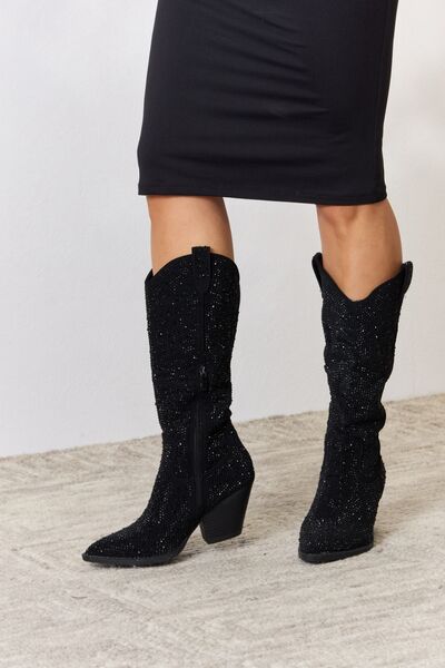 Forever Link Rhinestone Knee High Cowboy Boots - AllIn Computer