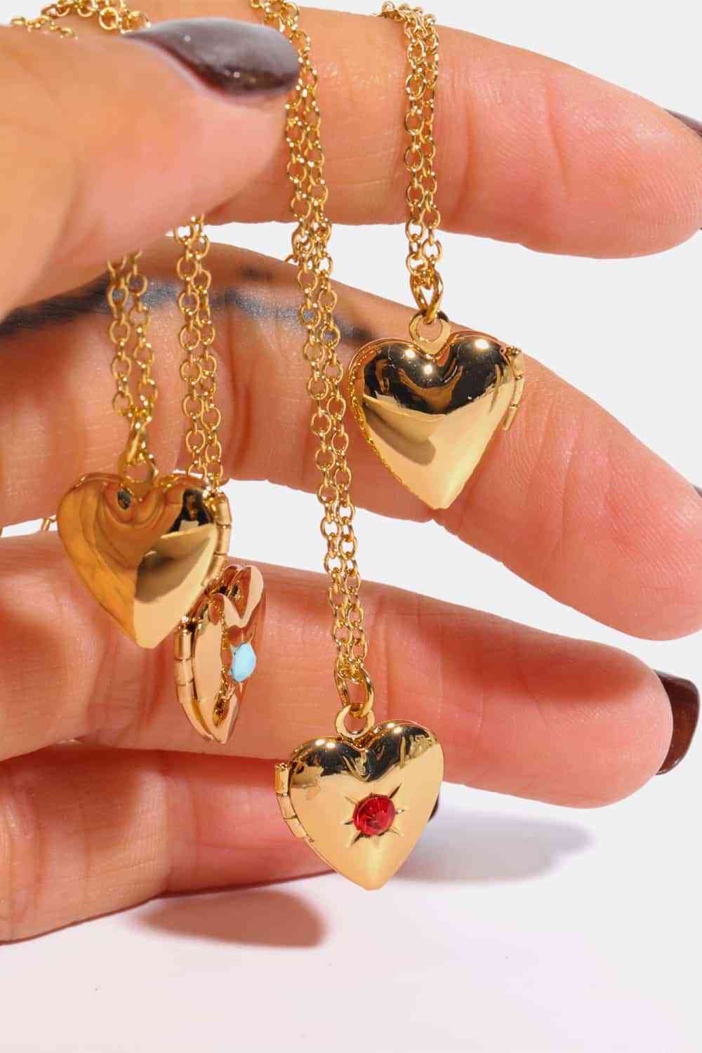 Zircon Heart Shape 14K Gold-Plated Pendant Necklace - AllIn Computer