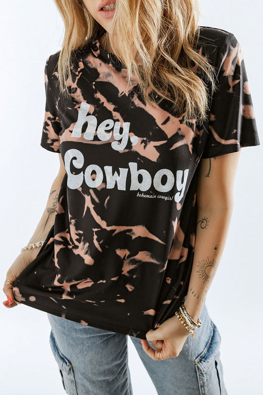 HEY COWBOY BOHEMIAN COWGIRL Graphic Tie-Dye Tee - AllIn Computer