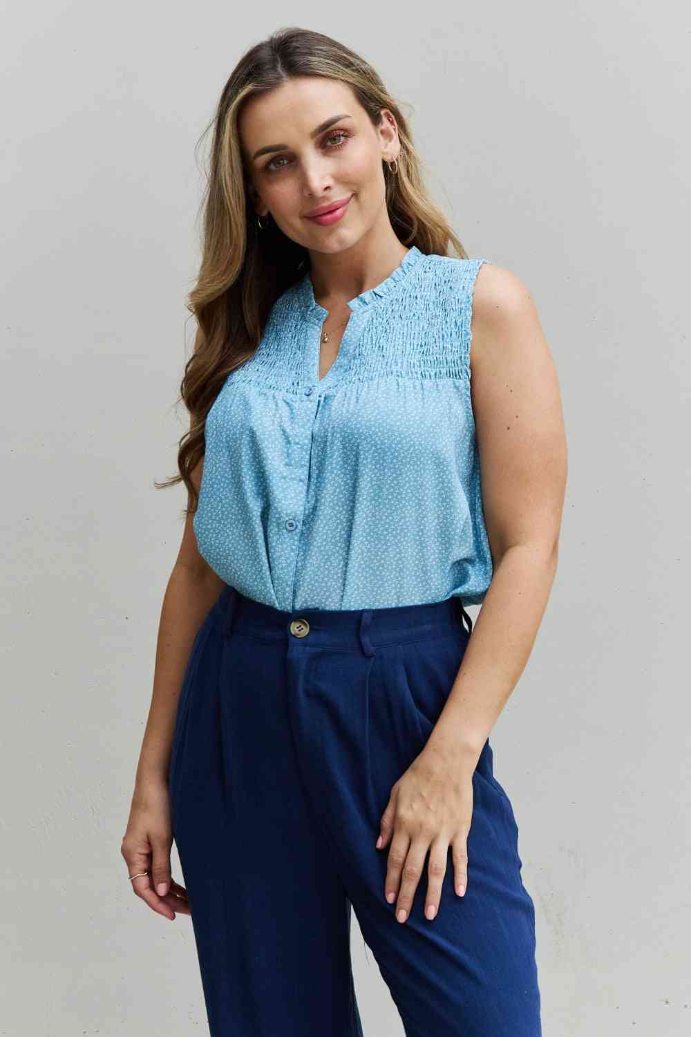 HEYSON She Means Business Full Size Ruffled Floral Flare Shirt - AllIn Computer