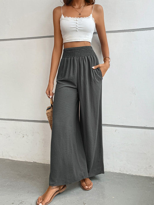 Wide Waistband Relax Fit Long Pants - AllIn Computer