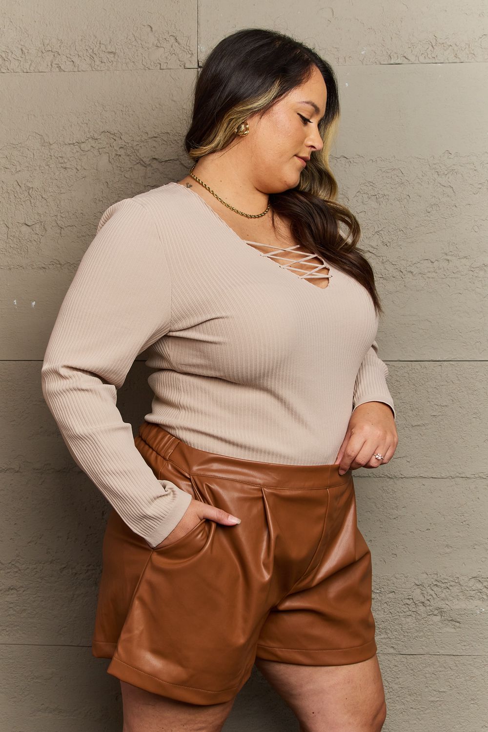 HEYSON All About Details Full Size Ribbed Bodysuit - AllIn Computer