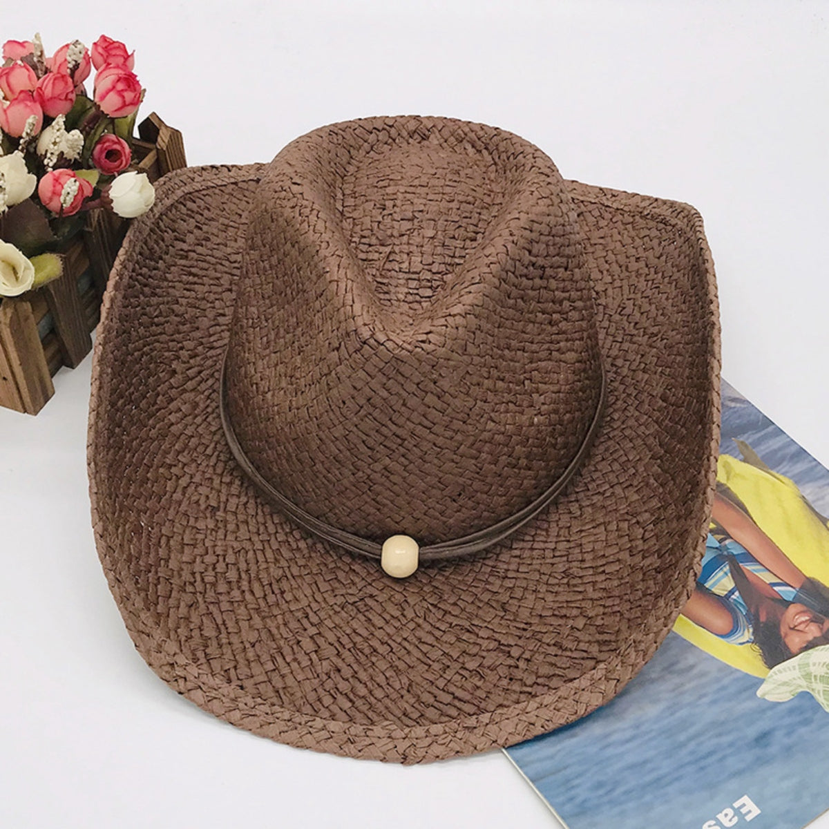 Tied Adjustable Lala Grass Woven Hat - AllIn Computer