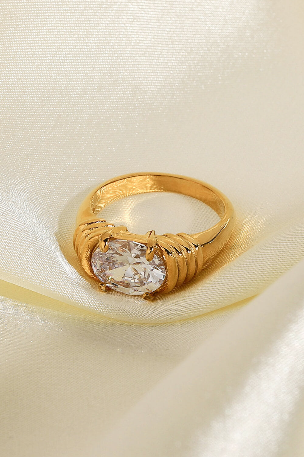 18K Gold Plated Zircon Ring - AllIn Computer