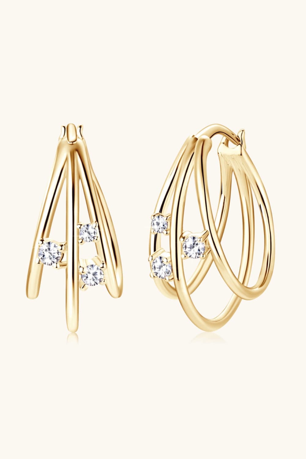 Moissanite 925 Sterling Silver Layered Earrings - AllIn Computer
