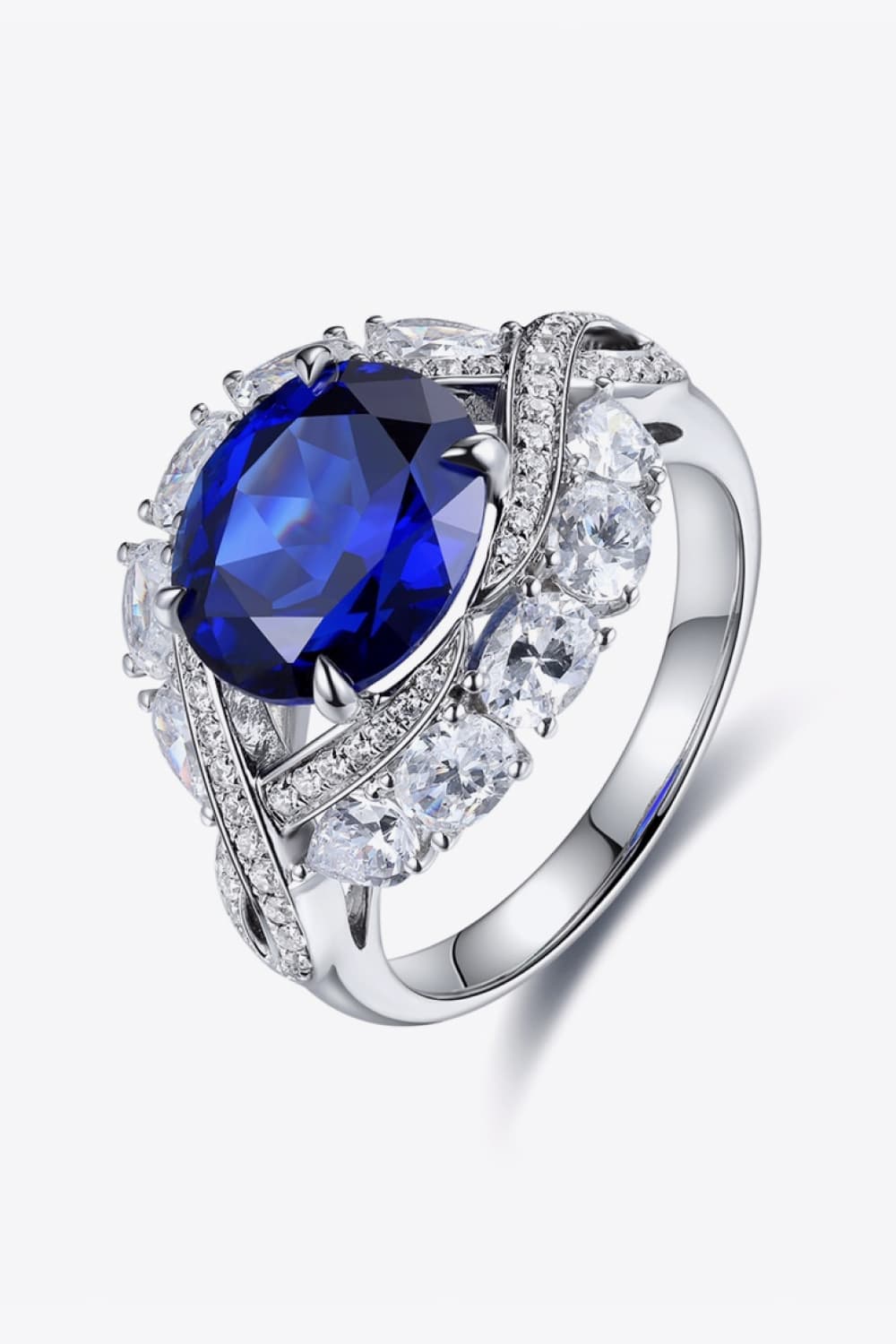 5 Carat Lab-Grown Sapphire Platinum-Plated Ring - AllIn Computer