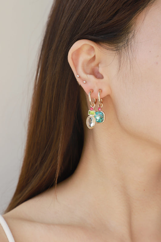 5-Pairs Wholesale Crystal C-Hoop Drop Earrings - AllIn Computer