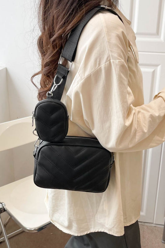 Adored PU Leather Shoulder Bag with Small Purse - AllIn Computer